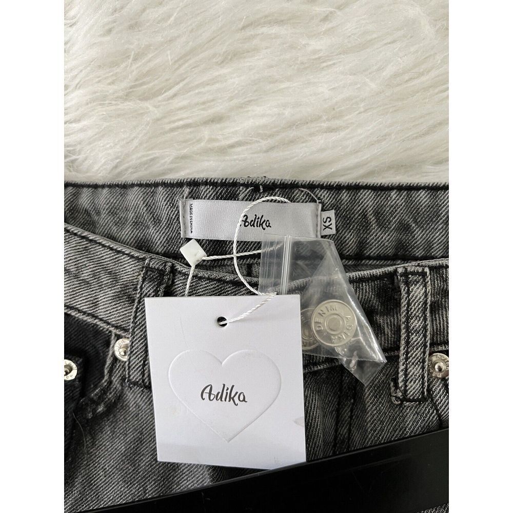 Adika New Nori Color Block Black Gray Mom High Rise Crop Jean Size XS - Picture 10 of 12